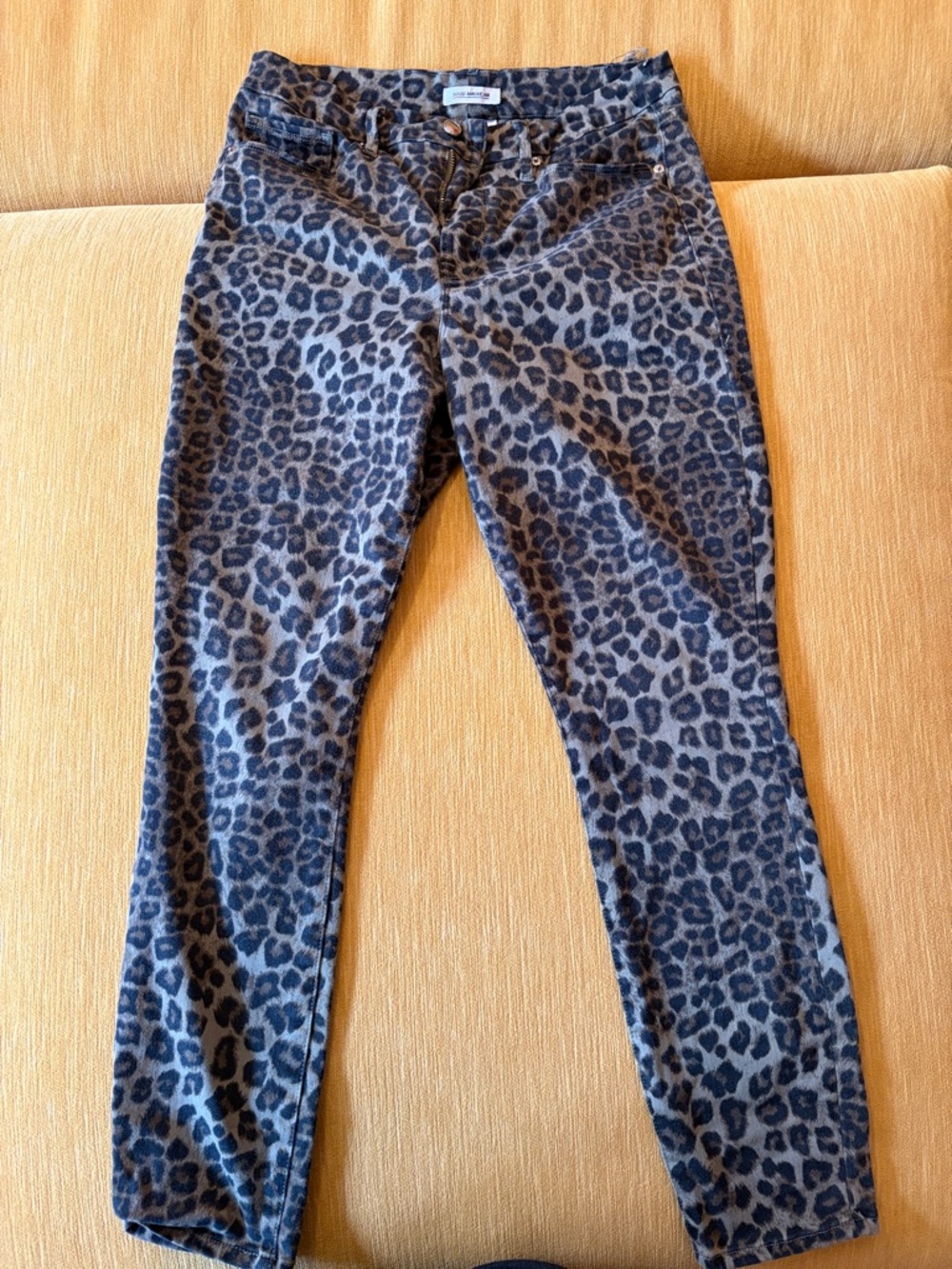 Good American good waist crop -Leopard Print Skinny Jeans